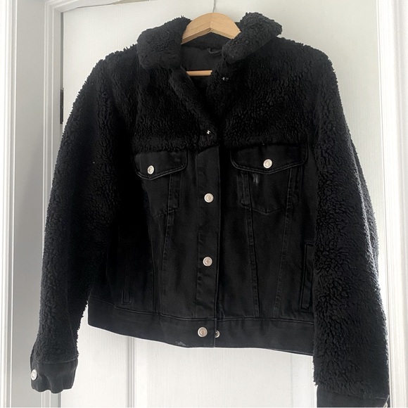Topshop hybrid jean fur jacket - Picture 3 of 5